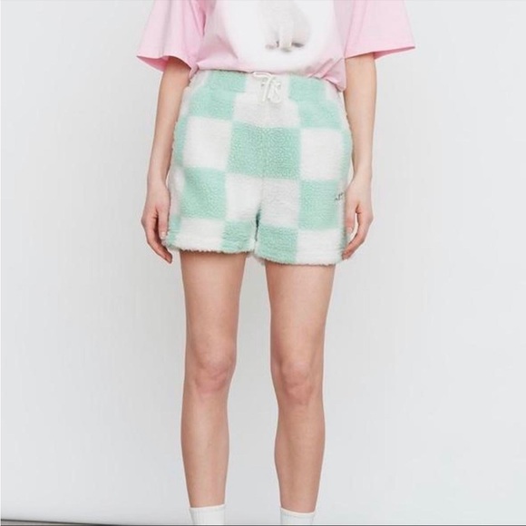 Lazy Oaf Pants - Lazy Oaf Pistachio Check Shorts Limited Edition
